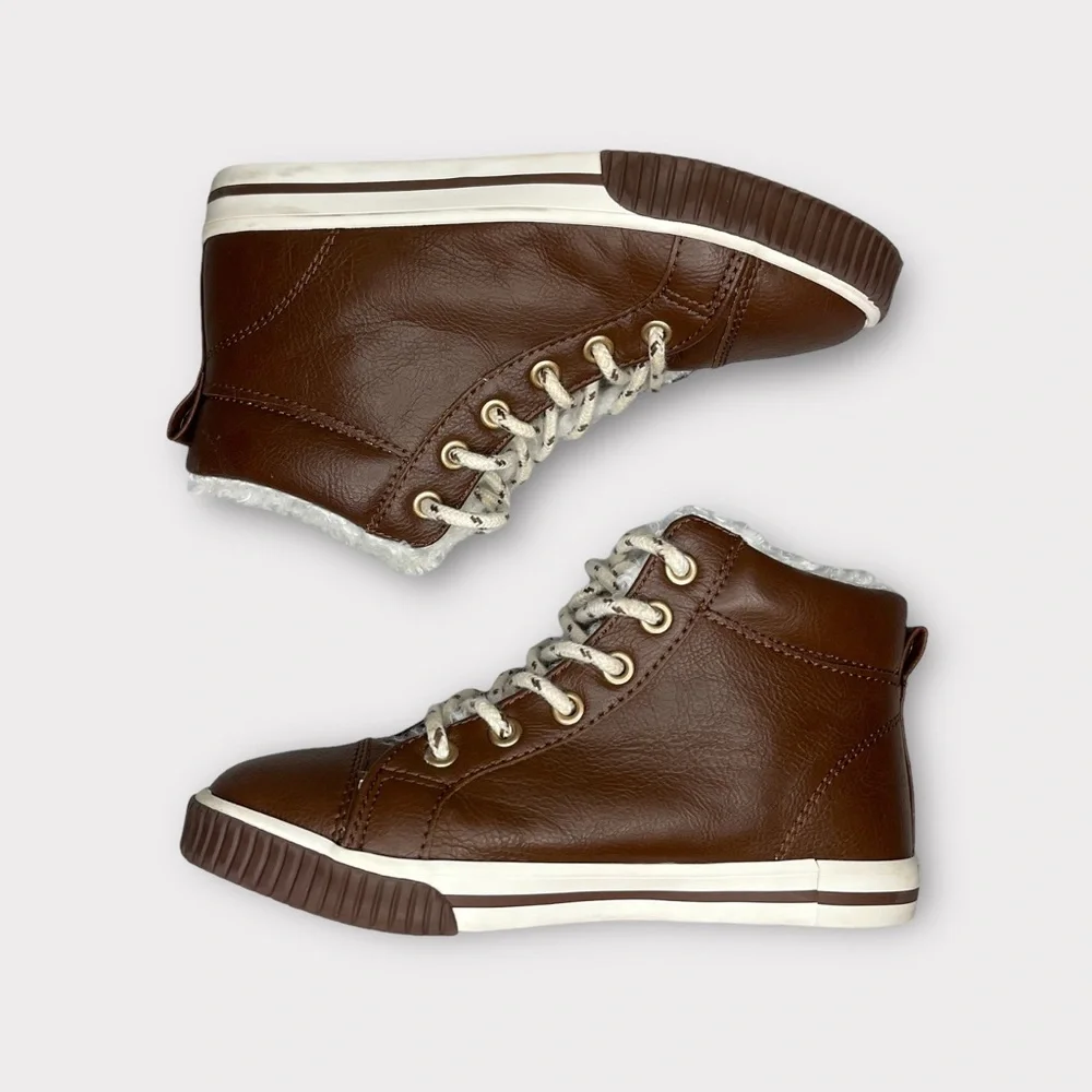 Gymboree Brown Fur Lined Lace Boots